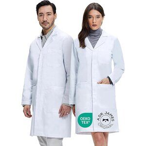 NWT Dr. James 100% Cotton Premium Unisex Lab Coat Size XXL